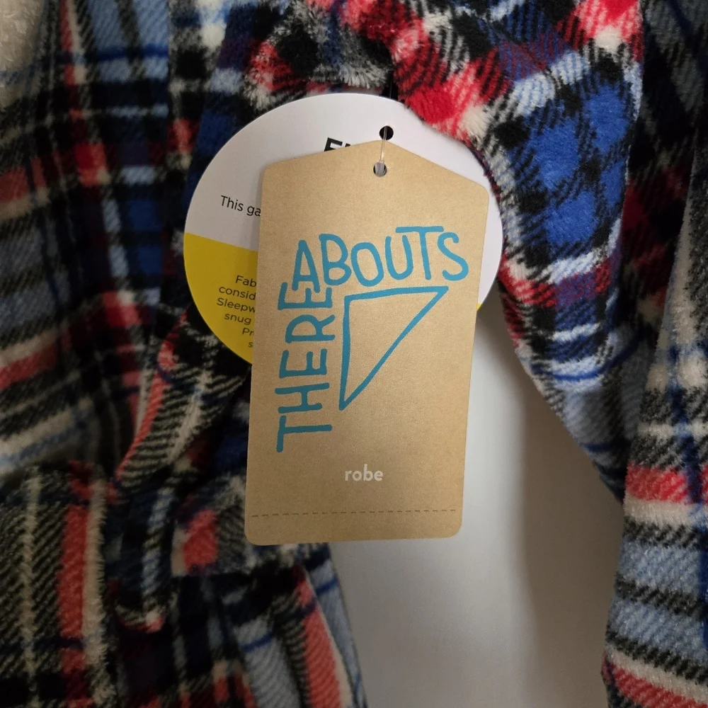 There Abouts Tokyo Red Plaid Robe Sz M 10/12